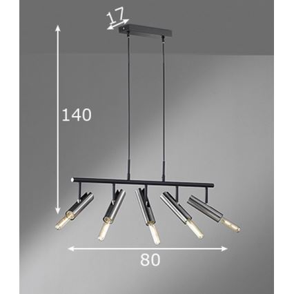 Fischer & Honsel 60369 - Hängeleuchte DEAN 5xE27/25W/230V