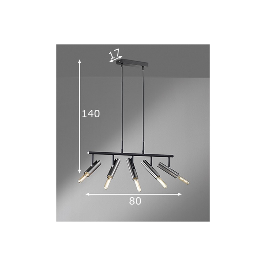 Fischer & Honsel 60369 - Hängeleuchte DEAN 5xE27/25W/230V