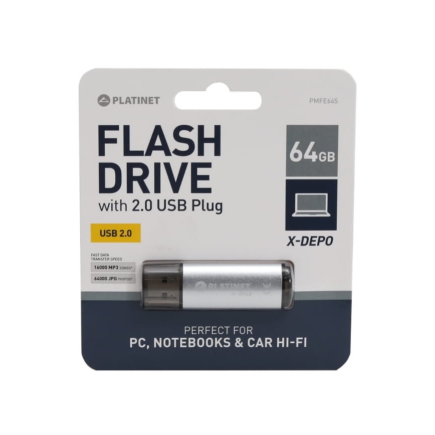 Flash Drive USB 64GB silber