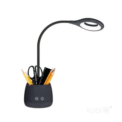 Flexible, aufladbare LED-Tischleuchte mit Dimm-Funktion LUSIA LED/5W/5V 3000/4000K 1200 mAh schwarz