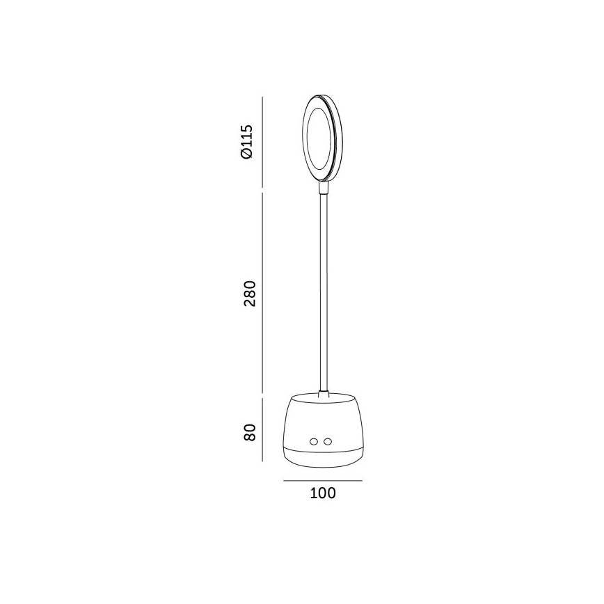 Flexible, aufladbare LED-Tischleuchte mit Dimm-Funktion LUSIA LED/5W/5V 3000/4000K 1200 mAh schwarz