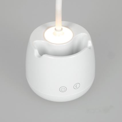Flexible, aufladbare LED-Tischleuchte mit Dimm-Funktion LUSIA LED/5W/5V 3000/4000K 1200 mAh weiß