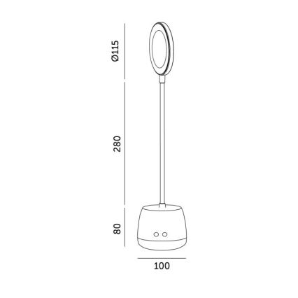 Flexible, aufladbare LED-Tischleuchte mit Dimm-Funktion LUSIA LED/5W/5V 3000/4000K 1200 mAh weiß