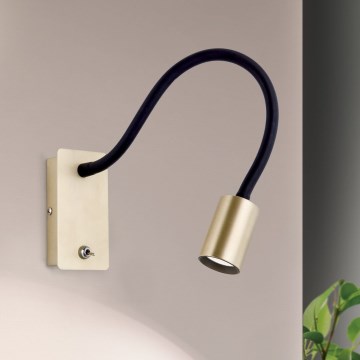 Flexible, kleine LED-Wandleuchte KURT LED/5W/230V golden