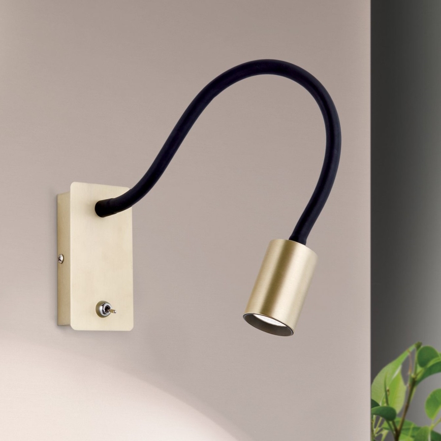 Flexible, kleine LED-Wandleuchte KURT LED/5W/230V golden