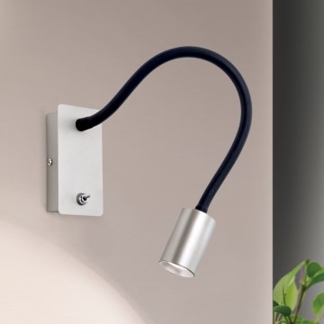 Flexible kleine LED-Wandleuchte KURT LED/5W/230V silbern