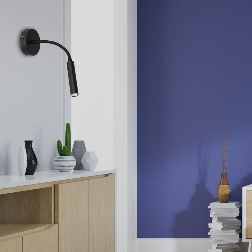 Flexibles Tischlämpchen ARDEN 1xG9/8W/230V schwarz