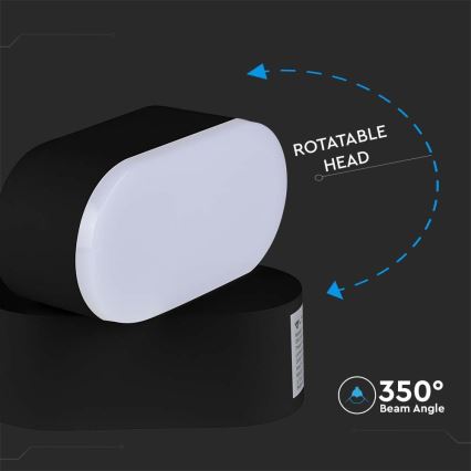 Flexible LED-Outdoor-Wandleuchte LED/5W/230V 4000K IP65 schwarz