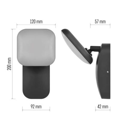 Flexible LED-Outdoor-Wandleuchte NIKA LED/12,5W/230V IP44