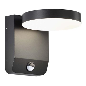 Flexible LED-Wandleuchte für den Außenbereich mit Sensor LED/17W/230V IP65 3000K schwarz