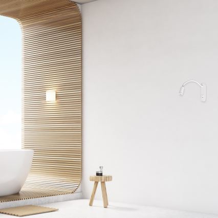 Flexible LED-Wandleuchte mit USB BASE LED/8W+LED/2W/230V weiß