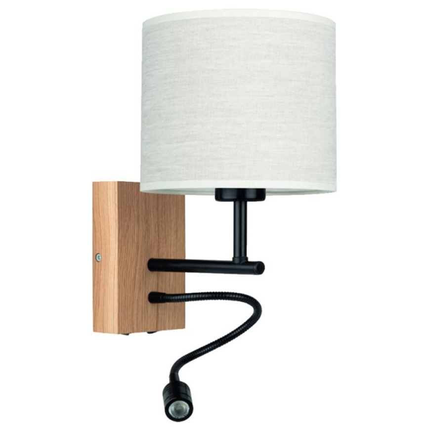 Flexible Leuchte BOHO 1xE27/25W + LED/1W/230V Eiche