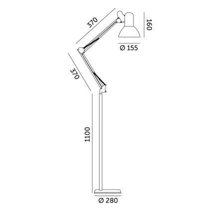 Flexible Stehleuchte AURIQ 1xE27/60W/230V 184 cm schwarz