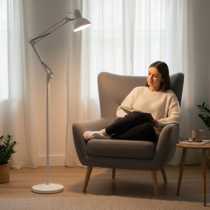 Flexible Stehleuchte AURIQ 1xE27/60W/230V 184 cm weiß