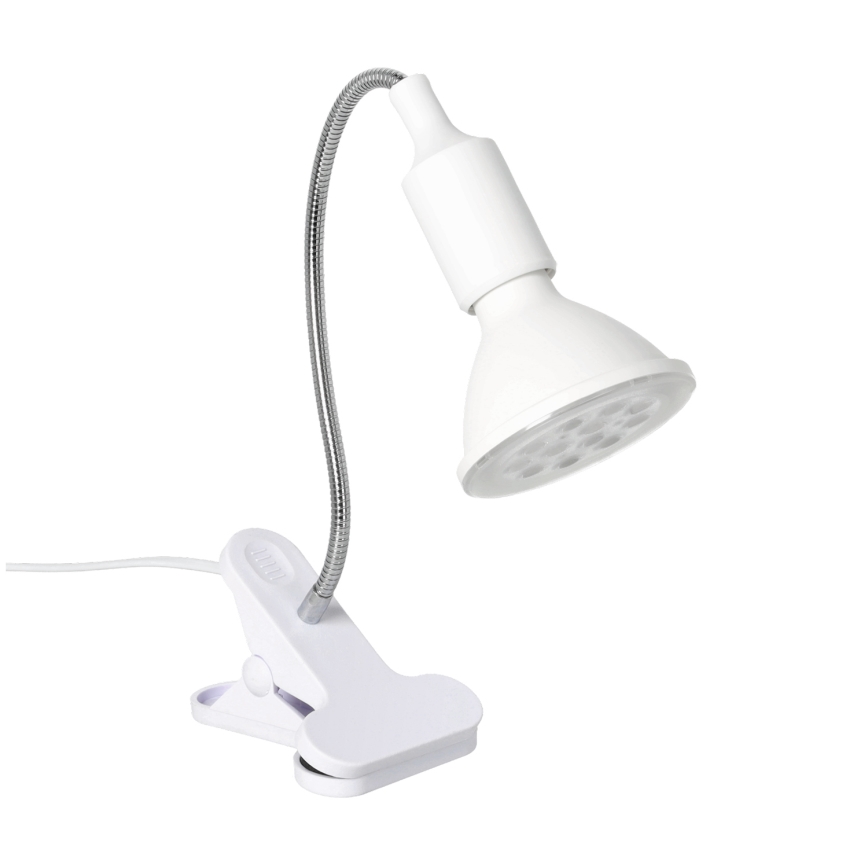 Flexible Tischleuchte mit Klemme CLIP 1xE27/30W/230V weiß