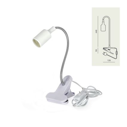 Flexible Tischleuchte mit Klemme CLIP 1xE27/30W/230V weiß