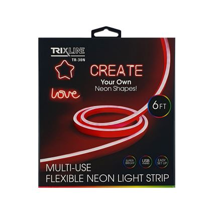Flexibler LED-Streifen NEON LED/5V USB 1,8 m rot