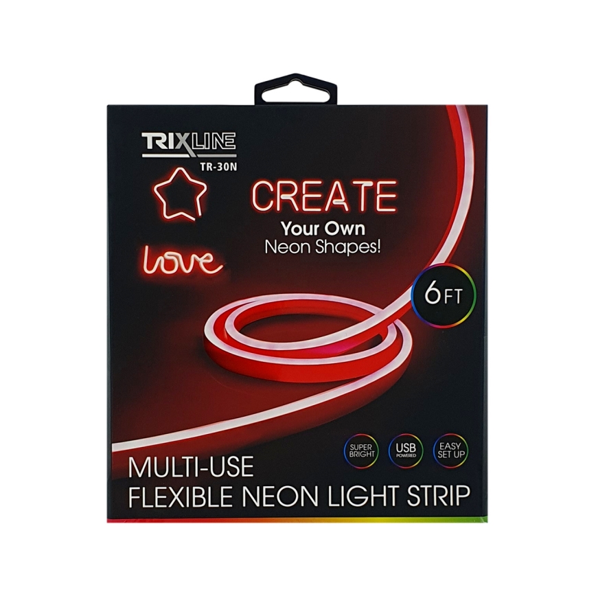 Flexibler LED-Streifen NEON LED/5V USB 1,8 m rot