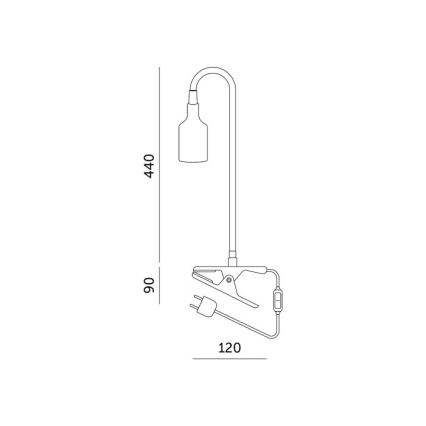Flexibler Tischlampen-Clip zur Pflanzenzucht PLANTY 1xE27/30W/230V schwarz