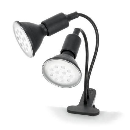 Flexibler Tischlampen-Klemmleuchte für Pflanzenzucht PLANTY 2xE27/30W/230V schwarz