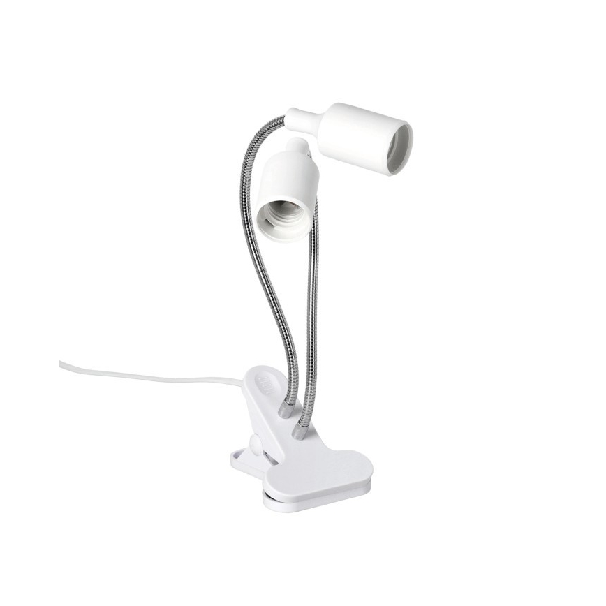 Flexibler Tischlampen-Klemmleuchte für Pflanzenzucht PLANTY 2xE27/30W/230V Weiß