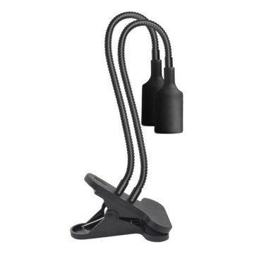 Flexibler Tischlampen-Klemmleuchte für Pflanzenzucht PLANTY 2xE27/30W/230V schwarz