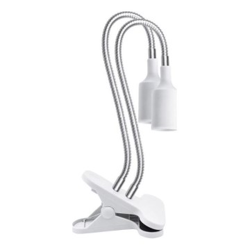 Flexibler Tischlampen-Klemmleuchte für Pflanzenzucht PLANTY 2xE27/30W/230V Weiß