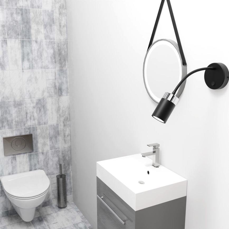 Flexibler Leuchter JOKER 1xGU10/8W/230V schwarz/mattchrom