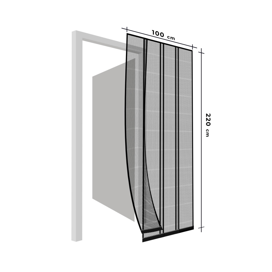 Fliegengitter für Tür 100x220 cm schwarz