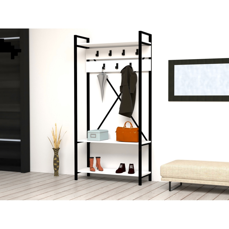 Flurwand ALFA 180x90 cm weiß/schwarz