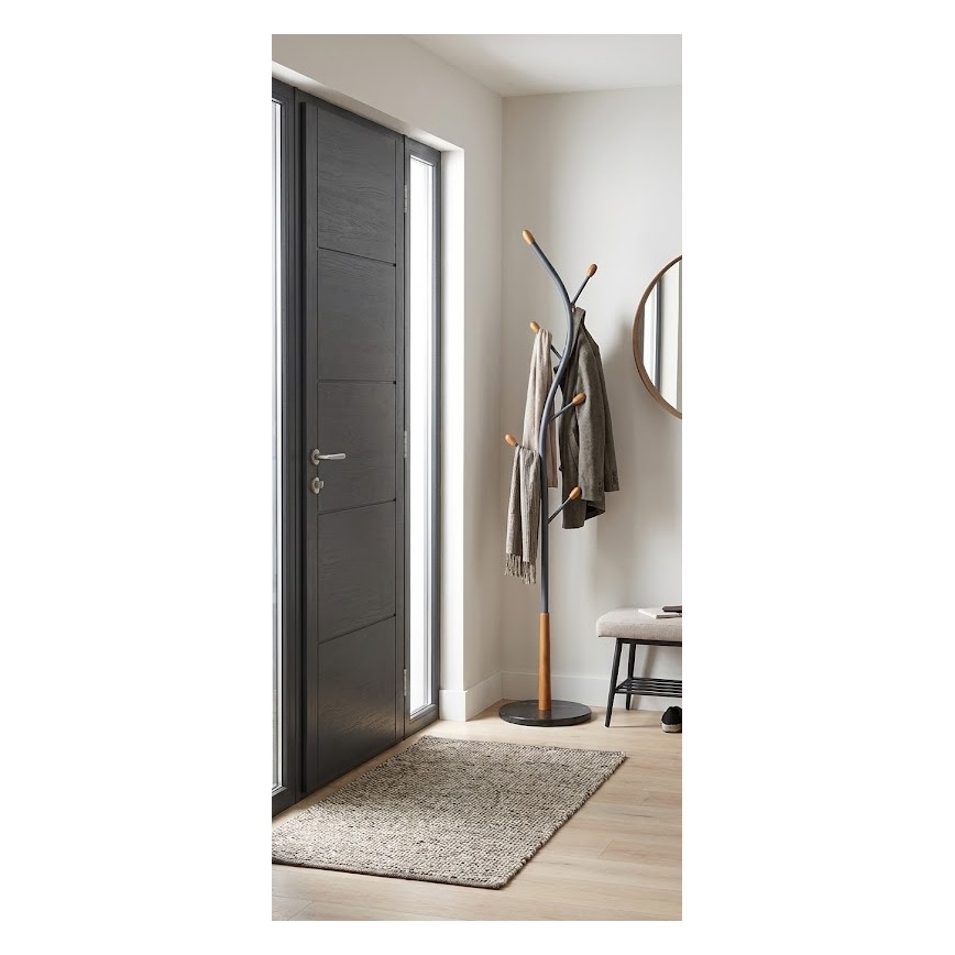Freistehender Garderobenständer STILE 186x38 cm schwarz