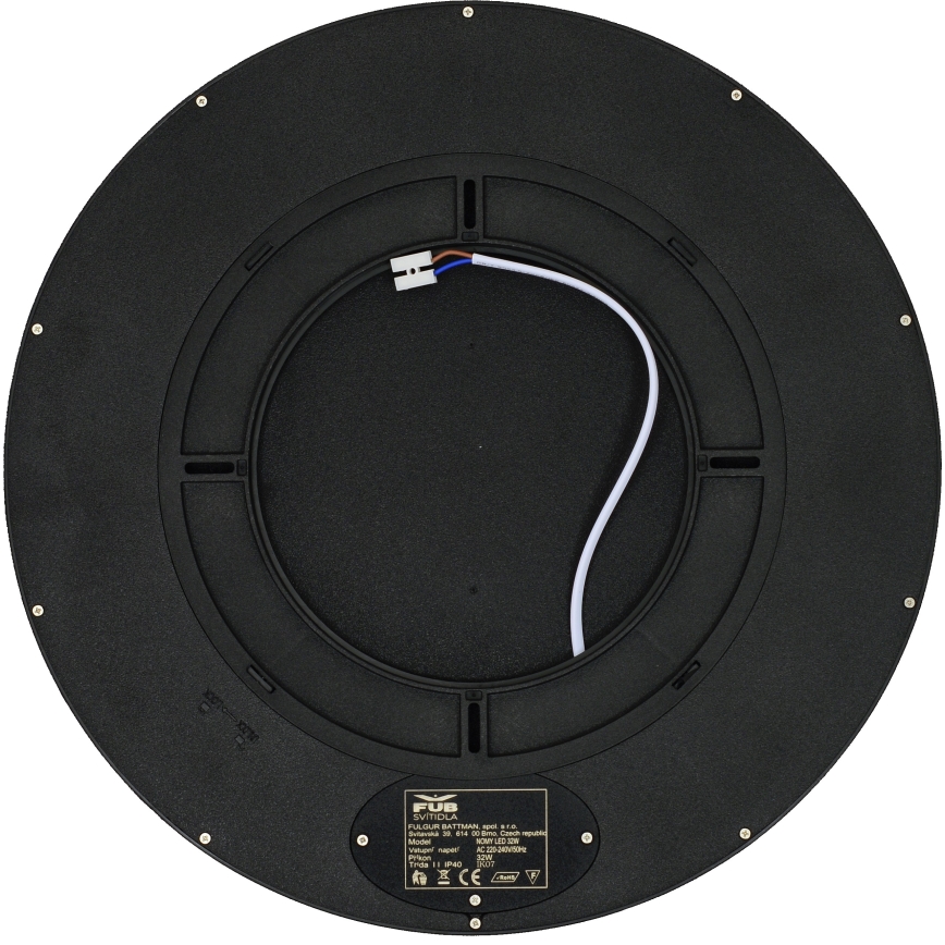 Fulgur 41813 - LED-Deckenleuchte NOMY LED/32W/230V 3000/4000/6000K IP40 d 40 cm schwarz