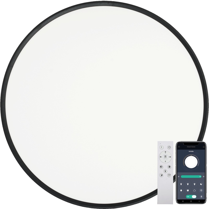 Fulgur s-43042 - dimmbare LED-Deckenleuchte NOMY-RC LED/50W/230V 3000/4000/6500K Ø 60 cm IP40 schwarz + Fernbedienung