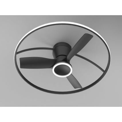 Fulgur s-43047 - dimmbarer LED-Deckenventilator THORA LED/50W/230V 2700-5000K schwarz + Fernbedienung