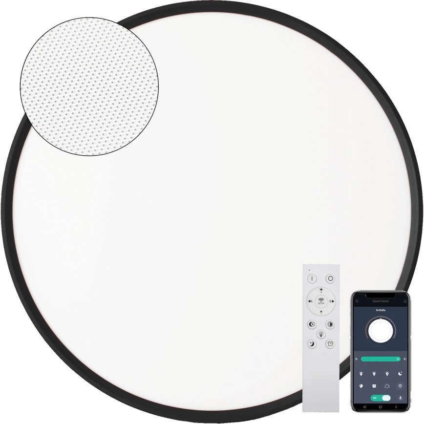 Fulgur s-43057 - LED-dimmbare Deckenleuchte NOMY LED/40W/230V 3000-6500K Ø 50 cm UGR19 IP40 Wi-Fi schwarz + Fernbedienung