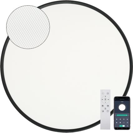 Fulgur s-43059 - dimmbare LED-Deckenleuchte NOMY LED/50W/230V 3000-6500K Ø 60 cm UGR19 IP40 Wi-Fi schwarz + Fernbedienung