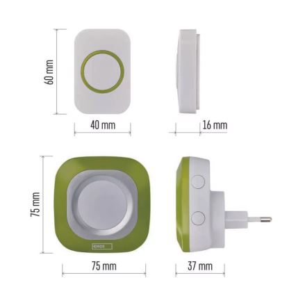 Funksteckdose Türklingel 230V IP44 grün