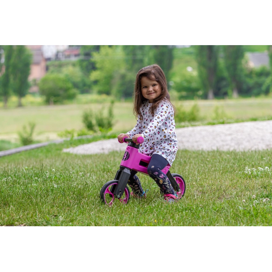 Funny Wheels - 2-in-1 Laufrad RIDER SUPER SPORT rosa/schwarz