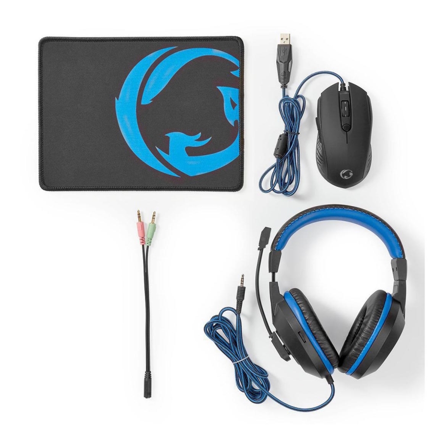 Gaming Set 3in1 schwarz/blau