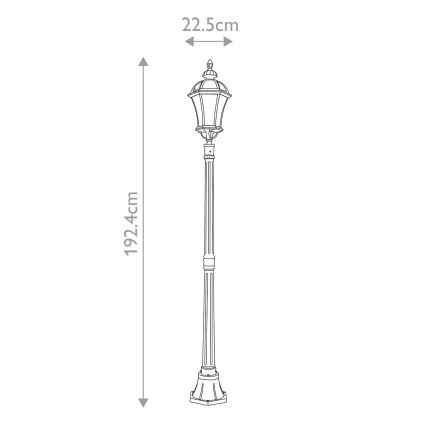 Garden Zone - Außenlampe LEDBURY 1xE27/100W/230V IP44 schwarz