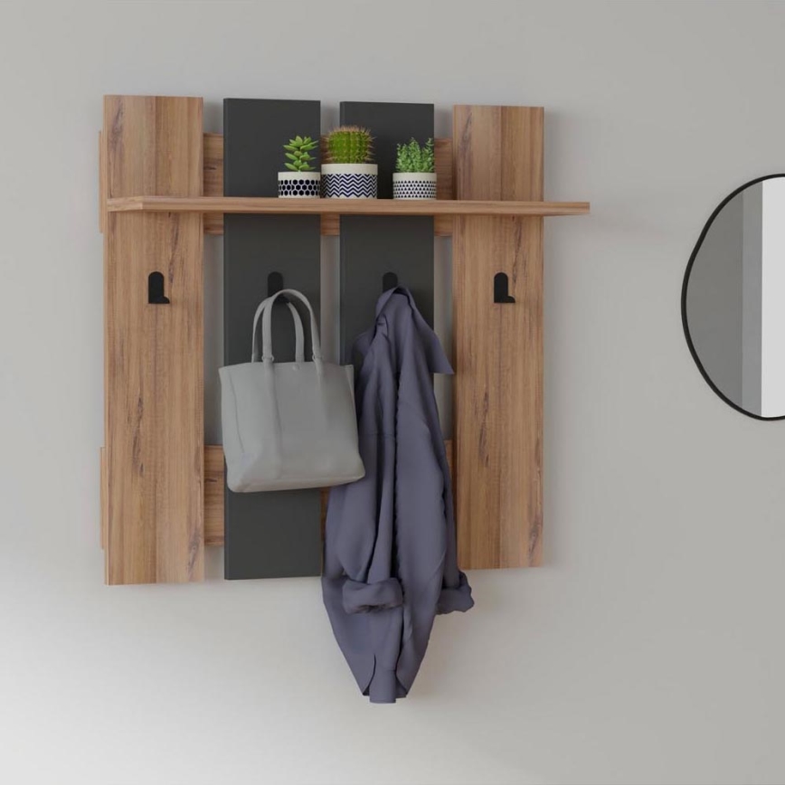 Garderobe MITA 70x70 cm anthrazit/braun