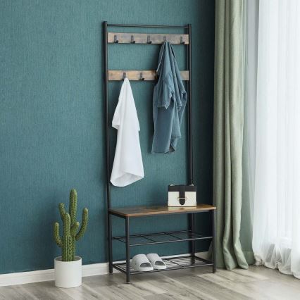 Garderobenständer NAVOR – Braun/Schwarz