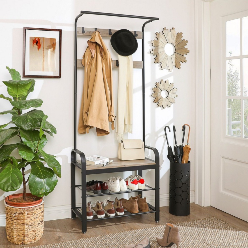 Garderobenständer NAVOR braun/schwarz