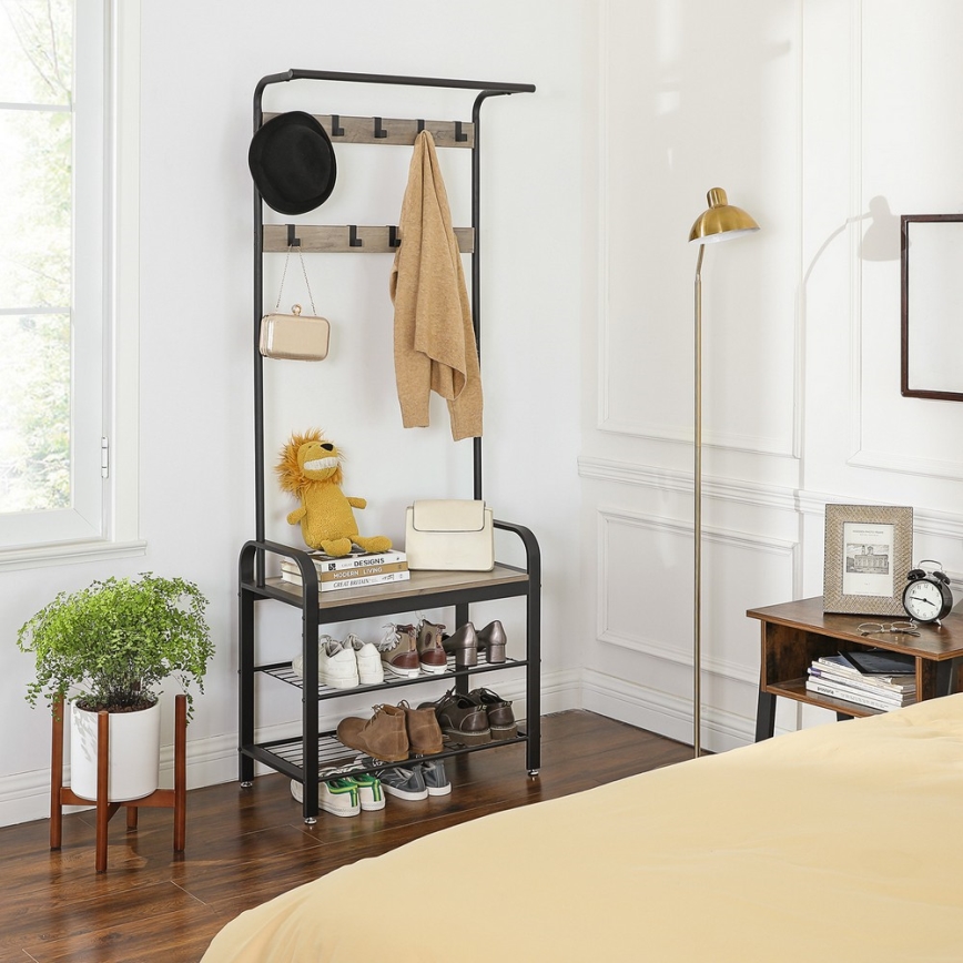 Garderobenständer NAVOR braun/schwarz