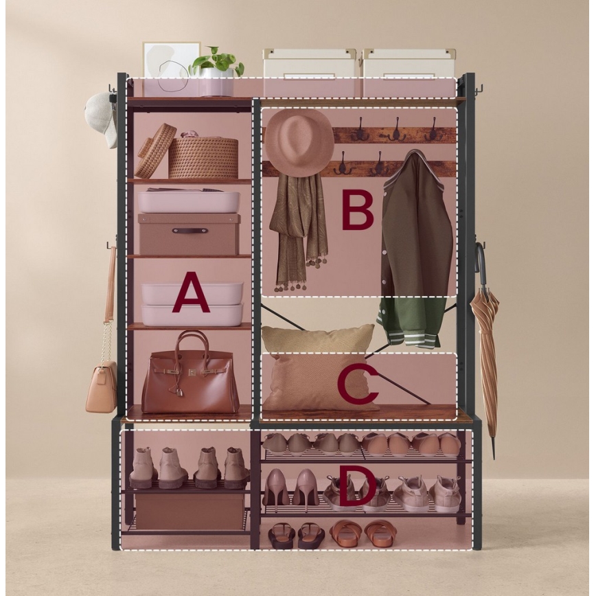 Garderobenständer NAVOR, braun/schwarz