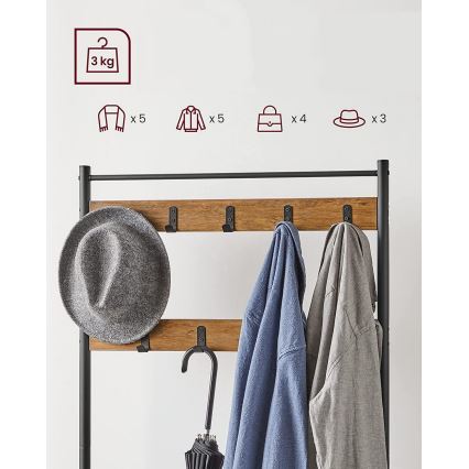 Garderobenständer NAVOR, braun/schwarz