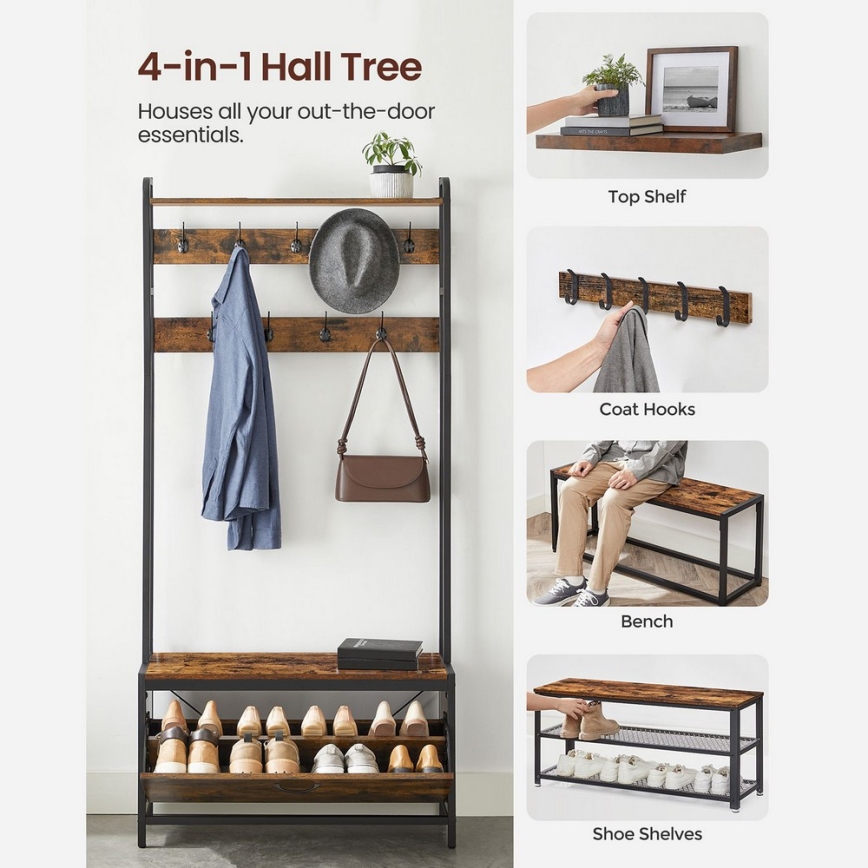 Garderobenständer NAVOR braun/schwarz