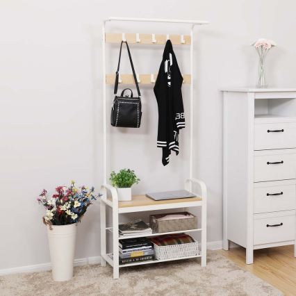 Garderobenständer NAVOR, Braun/Weiß