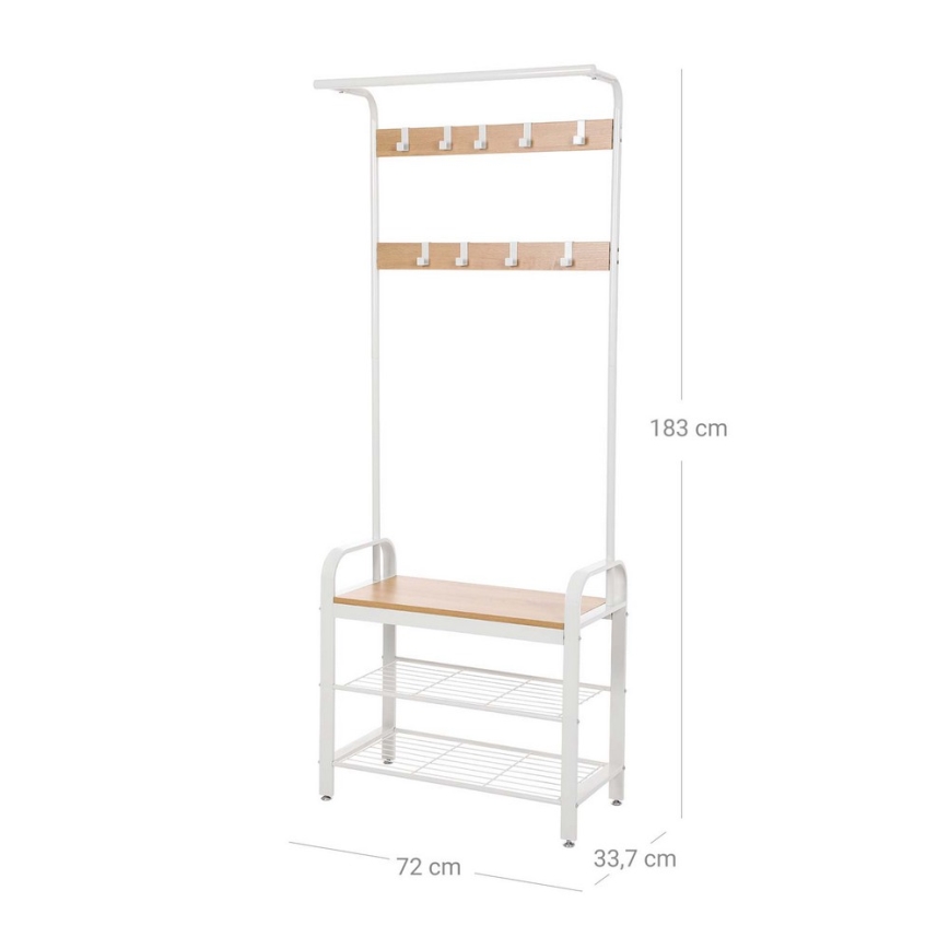 Garderobenständer NAVOR, Braun/Weiß