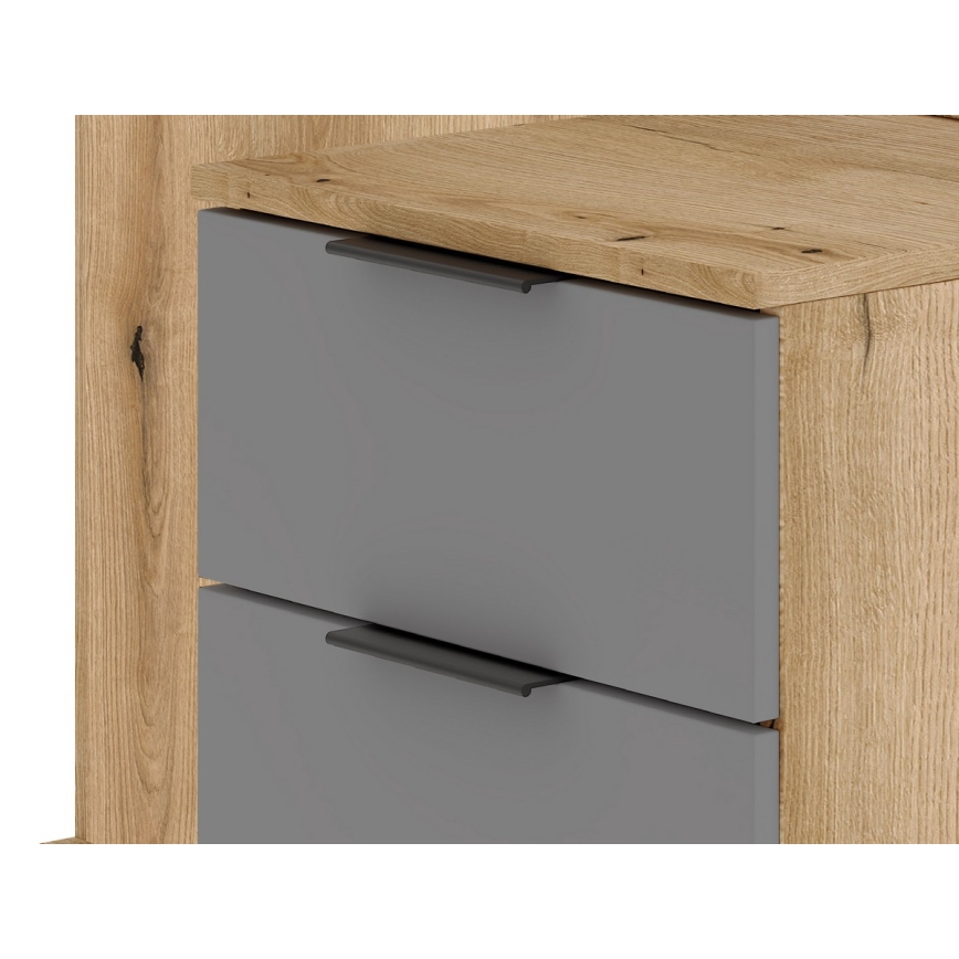 Garderobenwand SVEN mit Spiegel braun/graphit